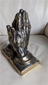 Praying hands bookends gold tone metal design IM