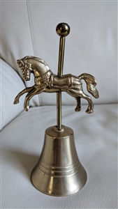 Carousel galloping stallion brass bell home use
