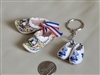 Delft blue Holland multicolor miniature clogs and Delft key chain novelty gift decor