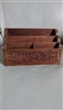 Handmade and carved primitive art letters box collectible storage in elegant design.