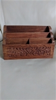 Brown wooden box with hand carved floral accents elegant storage box in beautiful design home decor