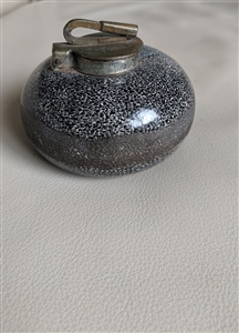 Curling bowl shaped stone inkwell in speckled stone base design collectible desk decor