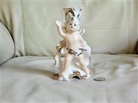 Cherub vintage porcelain candle holder WALES Japan vintage elegant spiritual display