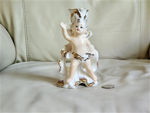 Cherub vintage porcelain candle holder WALES Japan vintage elegant spiritual display