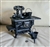 Preowned vintage Crescent cast iron salesman sample stove decorative display with miniature accessories front view