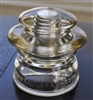 Yellow Hemingray 53 glass insulator with embossed text