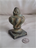 Handcrafted cast metal finial paperweight vintage office, home decor, collectible metalwork gifts.