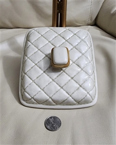 Otagiri Japan quilted white porcelain cookie jar lid with chimney handle replacement part 1982