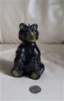 vintage black bear figural wax candle animal decor