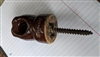 This preowned vintage Kearney chocolate brown ceramic spool insulator includes its original mounting screw