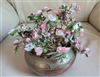 Brass enamel vase with Blossom Bell tree decor good prosperity gifts and handcrafted brass vase planter