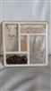 Acrylic lucite trivet tile or coaster with various preserved seeds interior handcrafted decor folk art