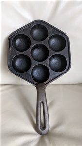 Hexagonal cast iron egg or muffin making pan cooking and baking kitchen accessories