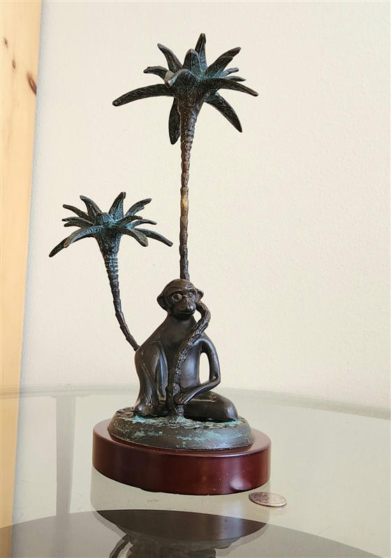 Metal Monkey 2 candle holder elegant home decor collectible vintage gift idea and table or desk display
