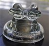 This preowned vintage Hemingray D-512 aqua glass utility insulator features its classic embossed design