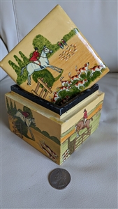 Equestrian decorative wooden storage box