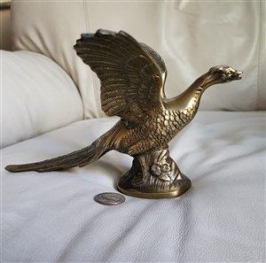 Pheasant metal sculpture decor display