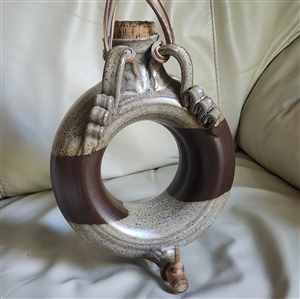 Ceramic torus or donut flask bottle barrel 1979