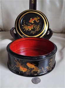 Russian hand painted Goldfish wooden storage box handcrafted art box storage for home and gifting wedding day gifts