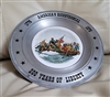 America's Bicentennial Pewter Plate Washington Crossing Delaware 10-1/2 Inch