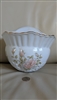Maryleigh Staffordshire English porcelain wall planter pocket with pink rose motifs and gold rim