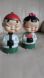 Japanese bobblehead boy and girl toys decoration