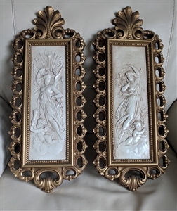 Angels Cherubs relief wall plaque HOMCO Dart Ind 1971