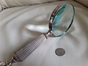 Magnifying glass large silver plated encasing vintage home decor desk display and gifts for any occasion