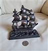 vintage cast iron sailing ship bookend home decor