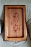 ​wooden tray Ralph Lauren Italy vintage pyrography portrait home decor