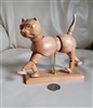 Vintahe articulated cat wooden sculpture.
