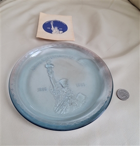 Centennial vintage glass plate Statue of Liberty