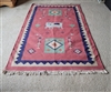Rug Vintage Hand Woven Cotton Dhurrie Elephant Geometric Tapestry 51 x 37