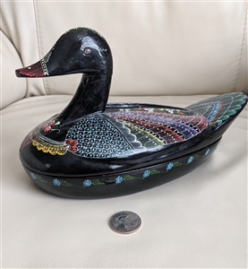 Lacquerware Duck storage box Folk Art interior decoration and gift idea