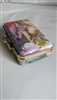 Vintage Japanese hard case compact purse with red velvet interior and mirror