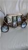 Carriage shaped standing Amber photo frame collectible display and home decor