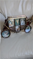 Carriage shaped standing Amber photo frame collectible display and home decor