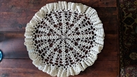 Large hand crochet doily for table decor textile