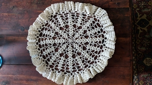 Large hand crochet doily for table decor textile