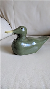Folk Art hand carved duck decoy glass eyes