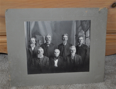 Antique 1890s sepia family portrait cabinet photo of the Bennett family with historical provenance by Watton Studio Chillicothe Missouri