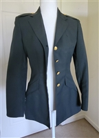 Womens vintage military green polywool serge jacket AG 344 with gold buttons