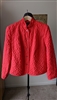 Quilted Jacket Women's R Q T Bright Red Light Lined Coat Size Large Petite