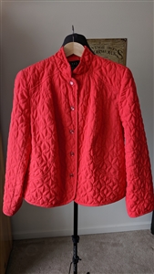 RQT red quilted lined women jacket coat sz PL comfortable wear