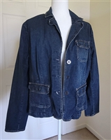 City Chic St Johns Bay dark denim women jacket collectible jackets womens outerwear dark blue pockets elegant loose fit design