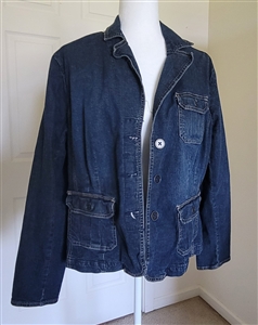 City Chic St Johns Bay dark denim women jacket collectible jackets womens outerwear dark blue pockets elegant loose fit design