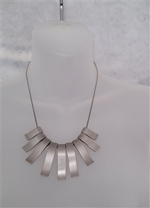 vintage womens avant garde style silver tone chunky pendant necklace by plander