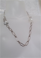 preowned vintage shimmering chain links and faceted clear beads necklace