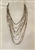 Elegant shimmering women necklace in multi strand design vintage jewelry
