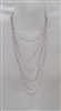 preowned women jewelry vintage multi layer silver tone necklace with shimmering chain links
